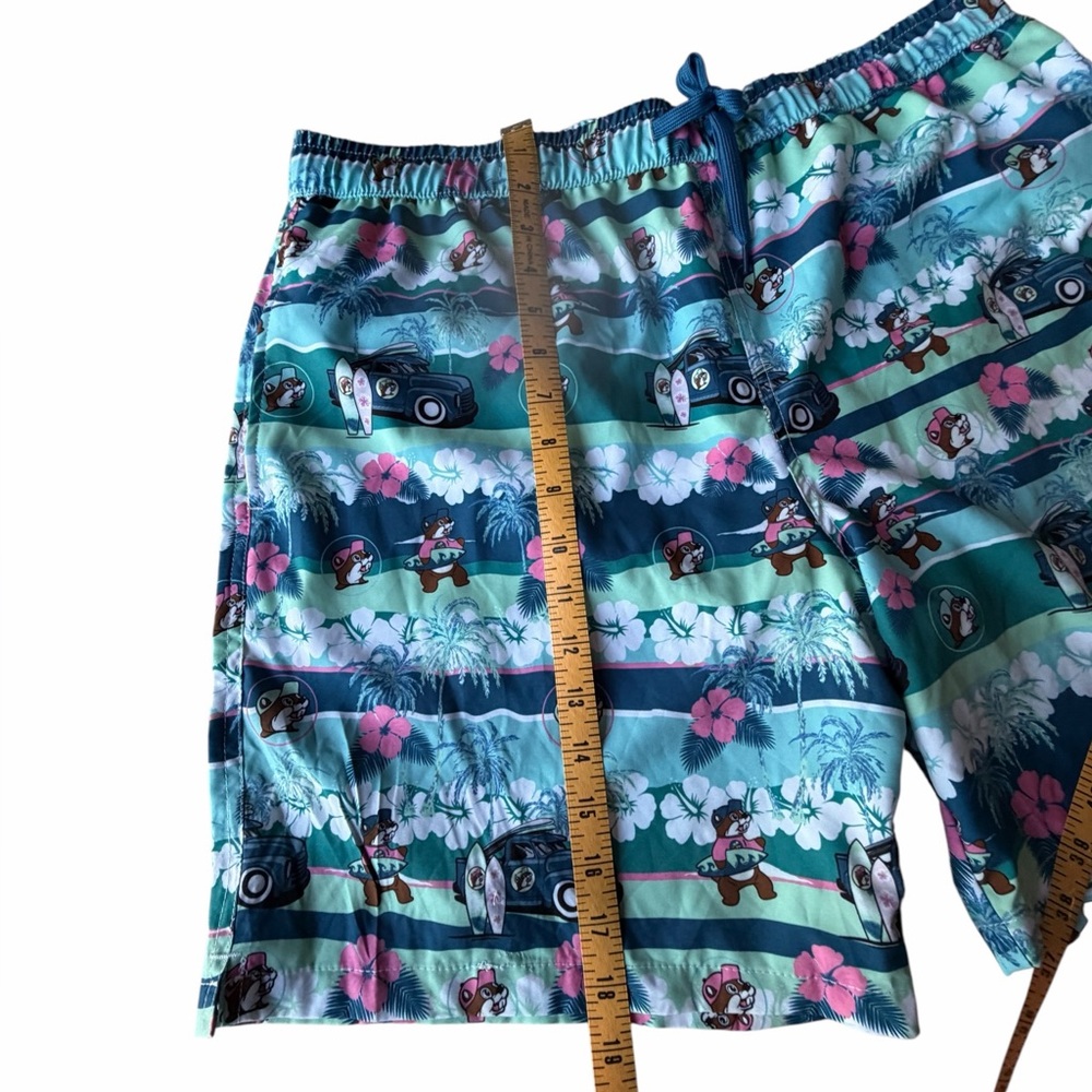 NEW Buc-ee’s Mens Tropical Surfer Hawaiian Surfboard Swim Trunks Shorts, XXL - Picture 9 of 9